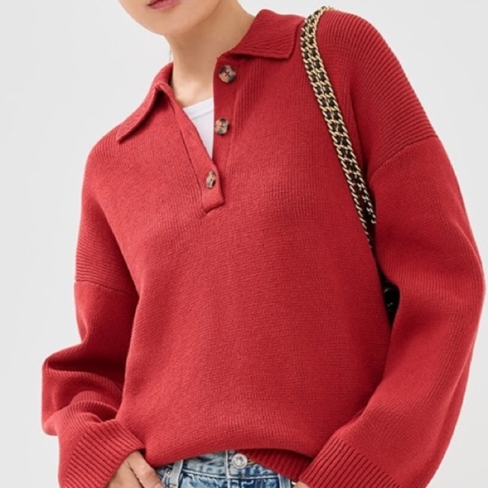NWT Reformation Brooklyn Polo Sweater